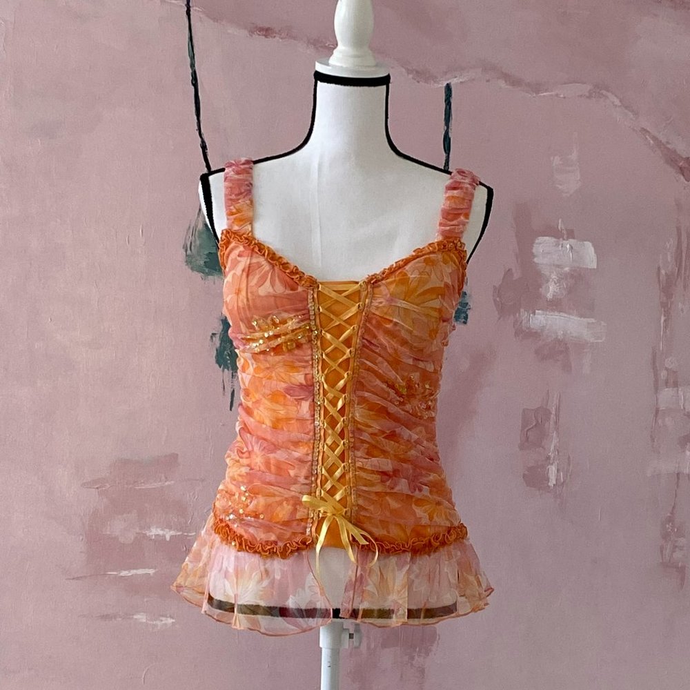 TOPS  ORANGE  SILK